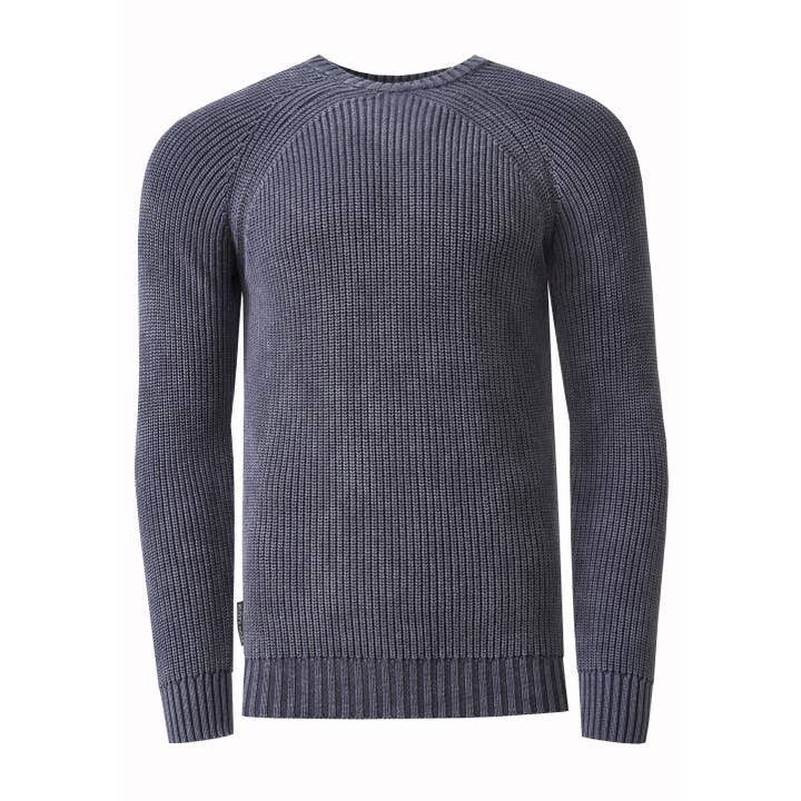 Washed-out Chunky Knit Crew Neck Sweater 13410 for wholesale by Rusty Neal