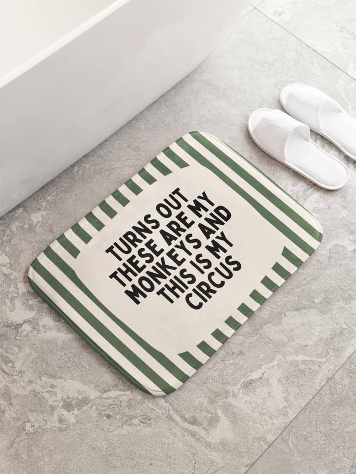 Turns Out These Are My Monkeys | Bath Mat for wholesale by Wisdom and Wonder Designs