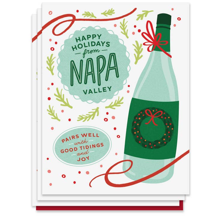 Happy Holidays from Napa Card (Box set of 6) for wholesale by Paper Parasol Press