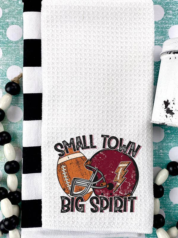 Essuie-main Game Day Maroon Helmet Big Spirit Football 216225 pour la vente par Cali Boutique Wholesale