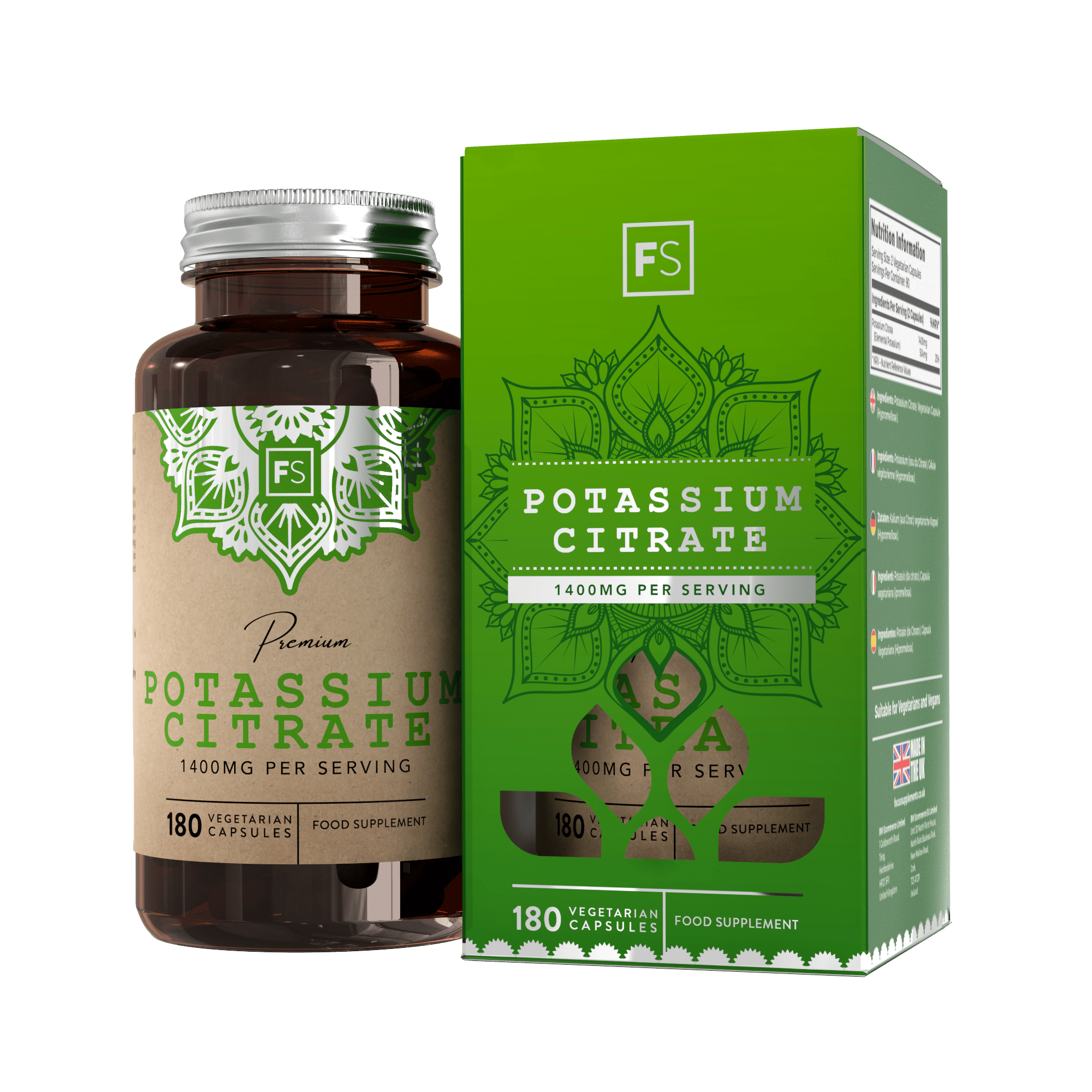 Focus Supplements – wholesale Oral supplement/vitamin – Potassium Citrate (700mg) 180 Capsules0