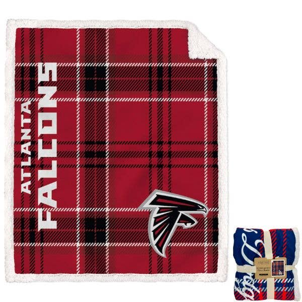 St. Louis Wholesale LLC - Wholesale Throw Blanket - Atlanta Falcons Blankets - 50"x60" Plaid Polyester Flannel0