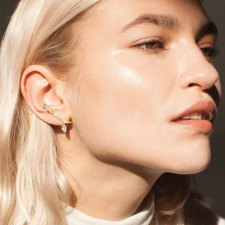 LanLivia - Wholesale Cuff/Wrap Earrings - Modern Vintage Unique Sparkling line Ear Cuff-one piece3