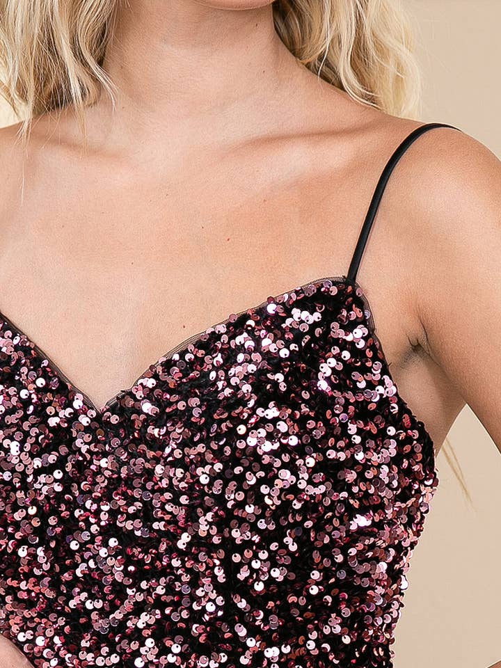 LA Merchandise - Wholesale Dress - Women's - LAA395S Short Strapless Homecoming Sequined Dress2