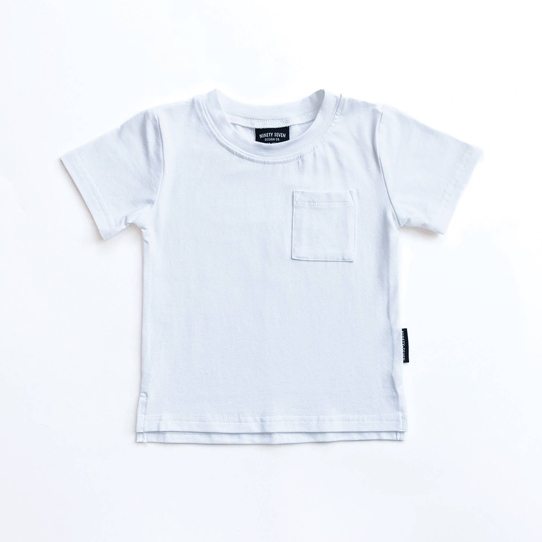 97 Design Co. - Wholesale T-Shirt - Kids - Basic Pocket Tee - White Kids Tee, Toddler T-shirt Basic