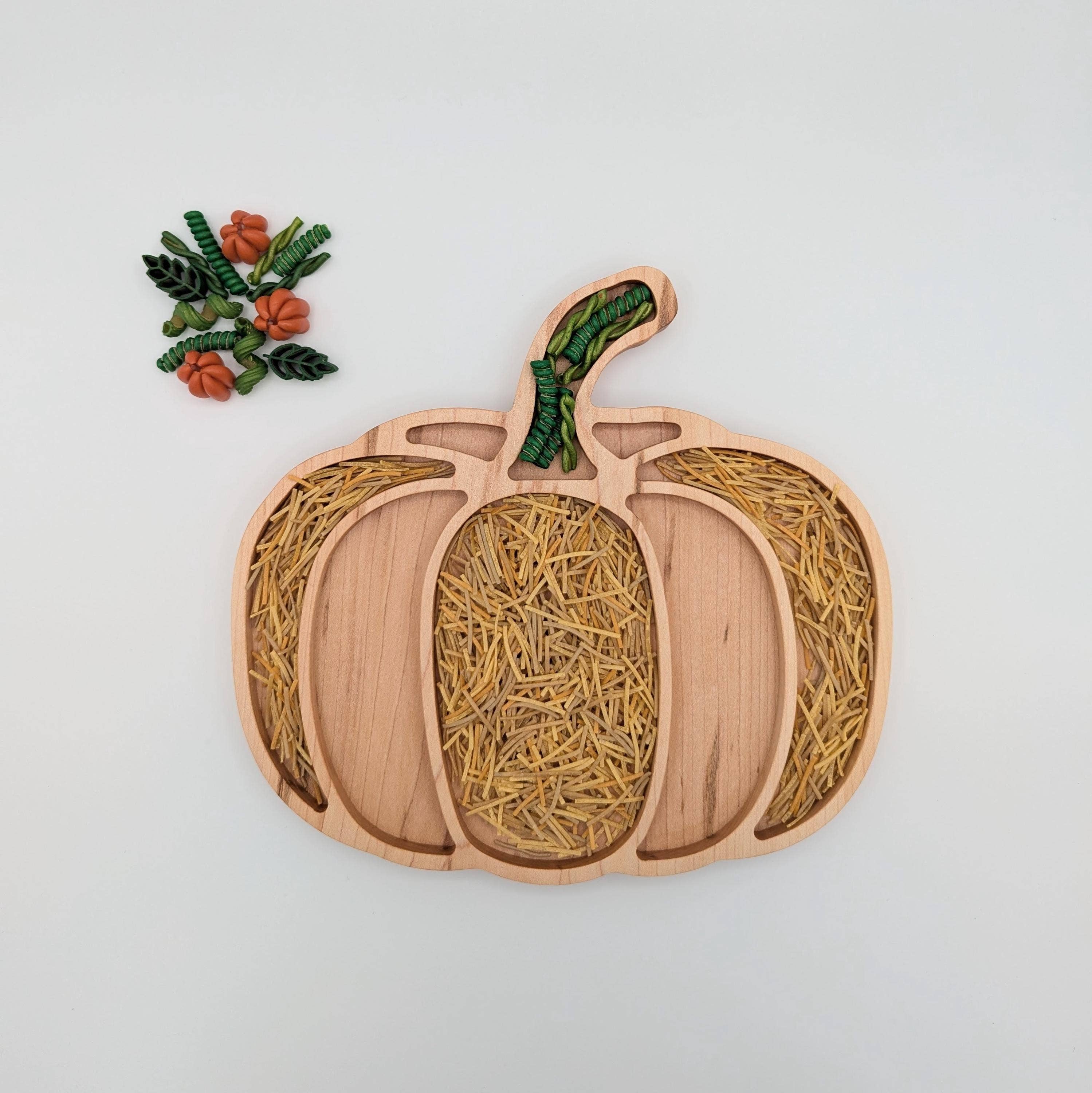 Carved Together Co - Wholesale Wood Toy - Kids - Pumpkin Sensory Play Tray - Large1