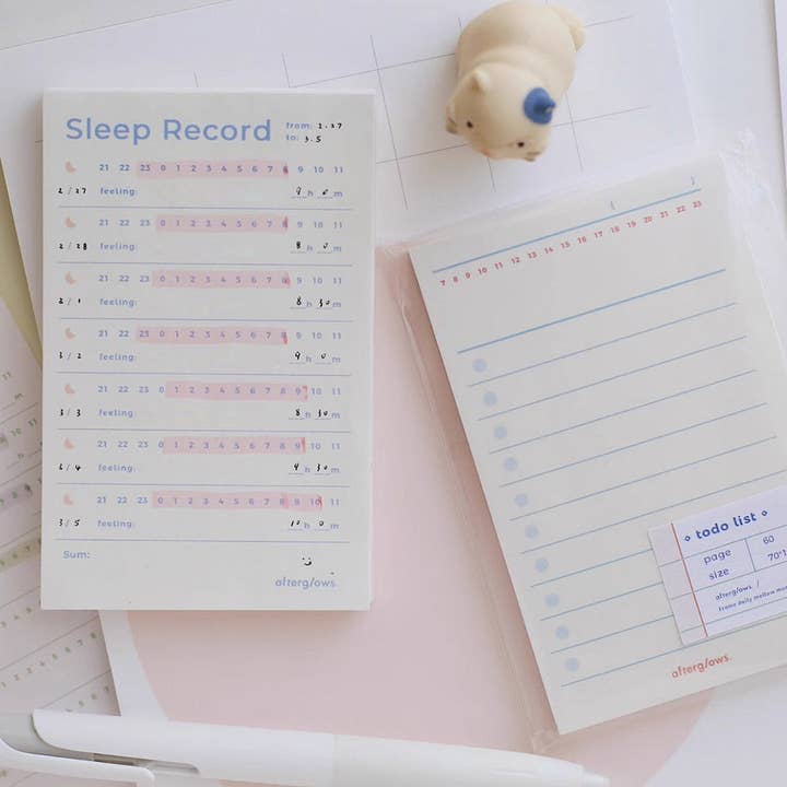 Afterglows | Sleep Record Memo Note Pad for wholesale by Hello Claws Limited