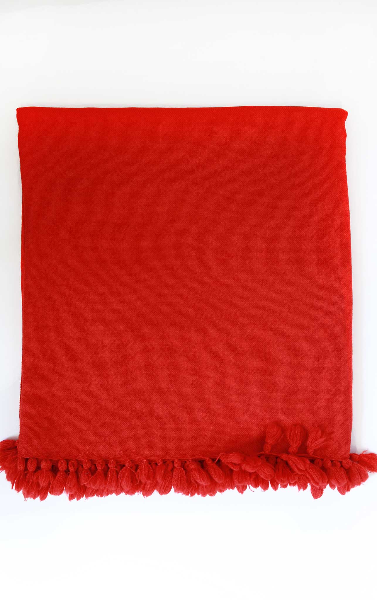 Scents and Feel - Vente Plaids - Jeté Laine Léger Couleur unie avec Pompon0