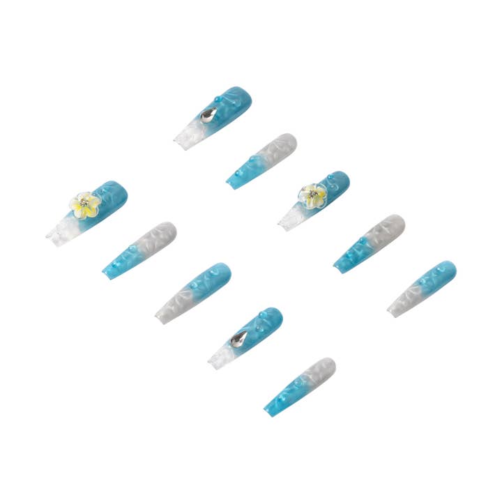 3H Ongles Press-on de Luxe Faits Main - Fleur du Paradis pour la vente par 3H Nails