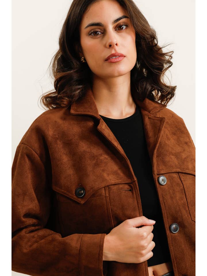 Brown 5957 SUEDE JACKET for wholesale on Faire1