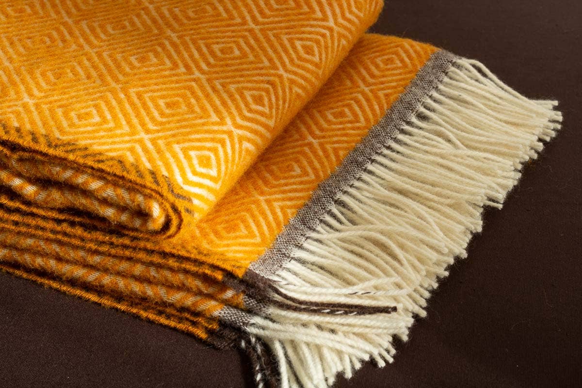 MoST - Wholesale Throw Blanket - Wool Throw Blanket VENEZIA Yellow