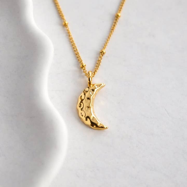 Waterproof Gold Crescent Moon Necklace for wholesale by Augusta Jewellery