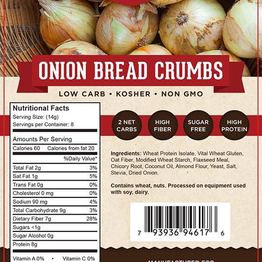 Great Low Carb Bread Company - Wholesale Bread Mix - Low Carb Onion Bread Crumbs