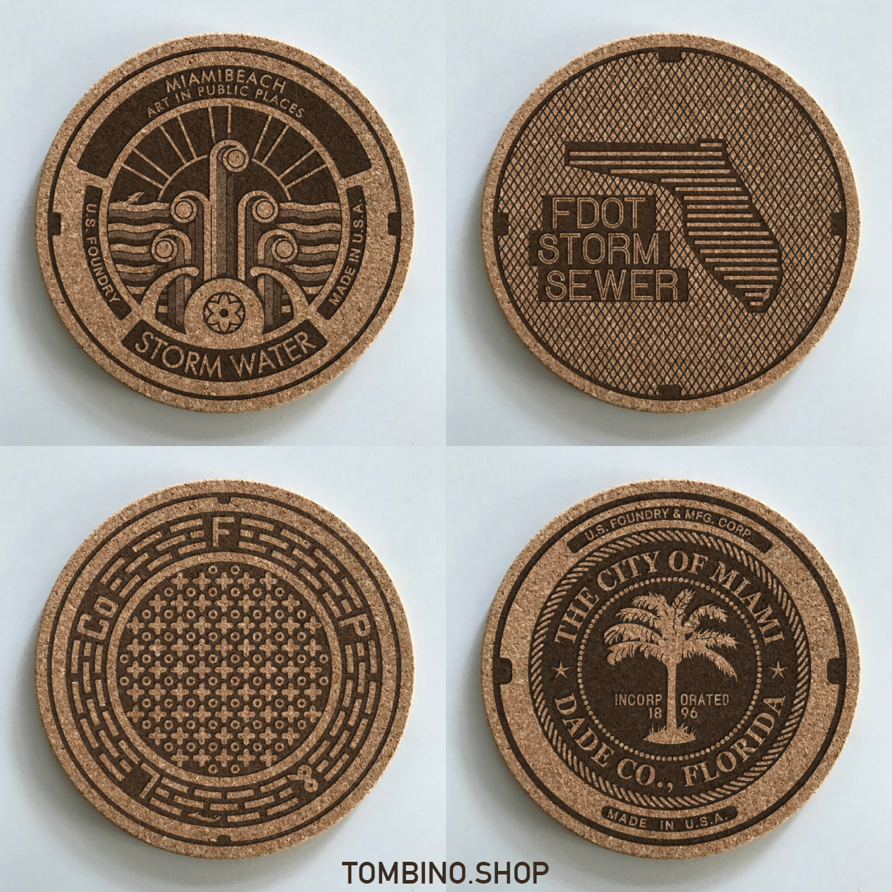 Tombino - Wholesale Coasters - Manhole Cover Coasters Miami2