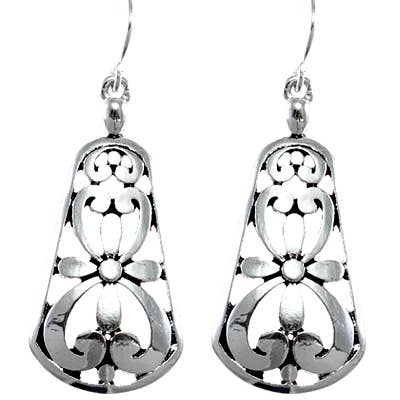 FR3057 Filigree Cutout Trapezoid Dangle Earrings for wholesale by 0011 PREMIERE