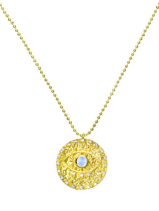 Magische halsketting met oogbescherming van talisman en maansteen voor wholesale door Nayla Jewelry