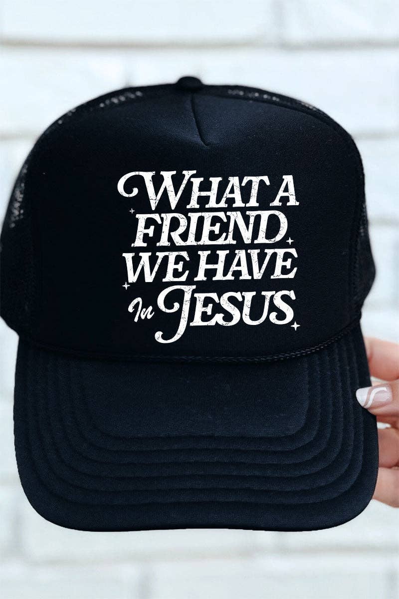 Wholesale Accessory Market - Wholesale Trucker Hat - Women's - What A Friend Otto Black Foam Front Trucker Hat0