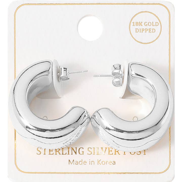 Sensibling Corp. – wholesale Hoop-örhängen – Silverpläterade örhängen i sterlingsilver med tjocka ringar