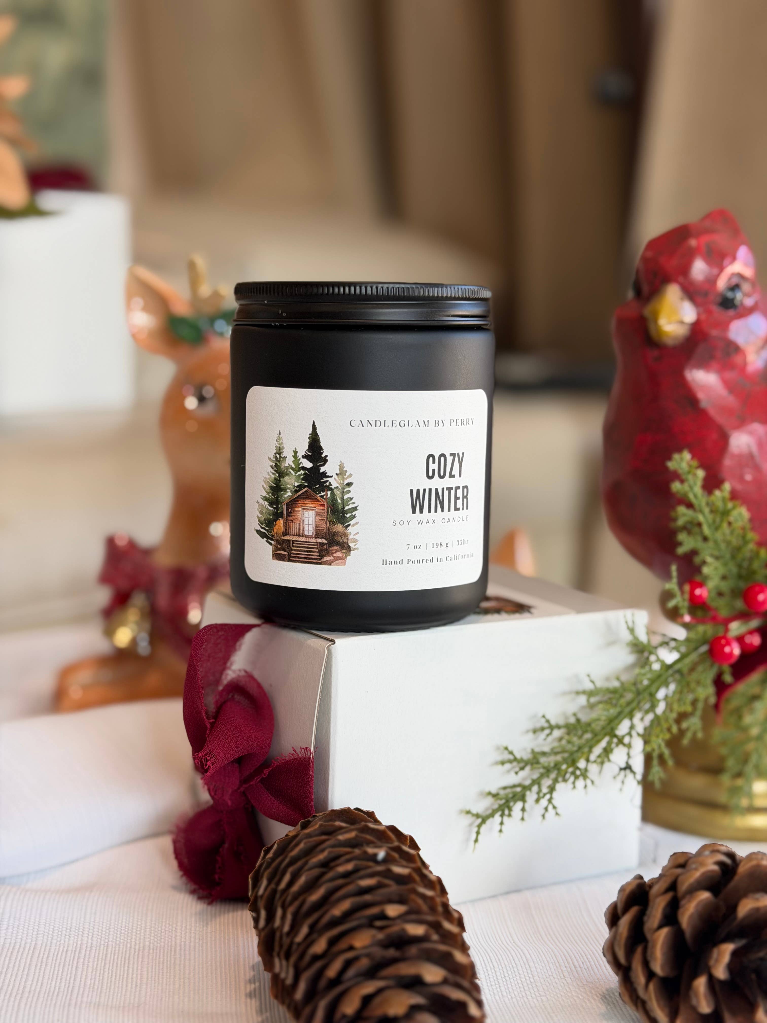 Candleglambyperry - Vente Bougie en bocal - Bougie en pot en verre noir mat sans étiquette