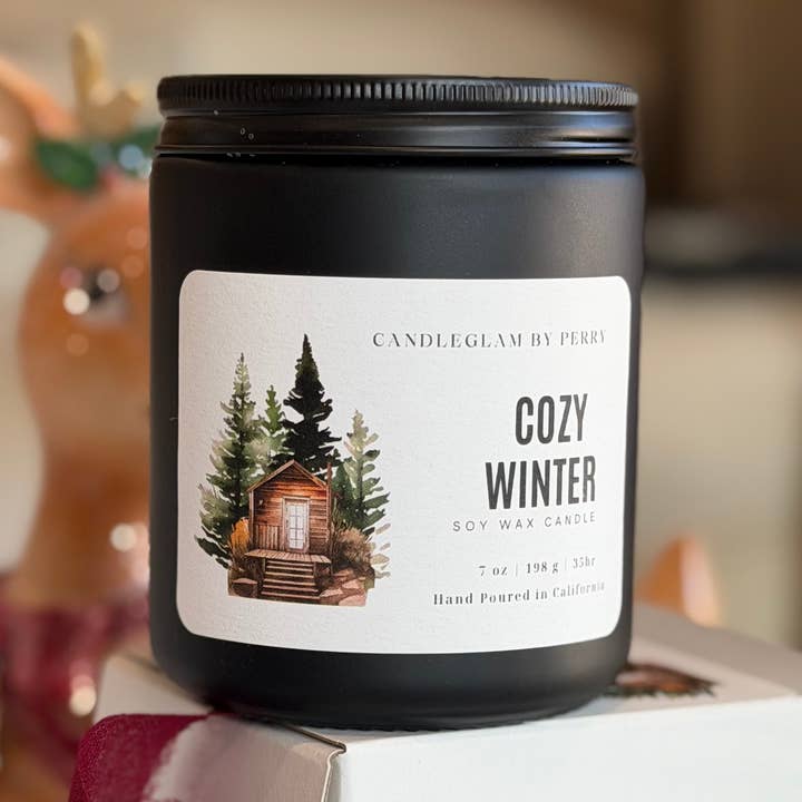 Candleglambyperry - Vente Bougie en bocal - Bougie en pot en verre noir mat sans étiquette0