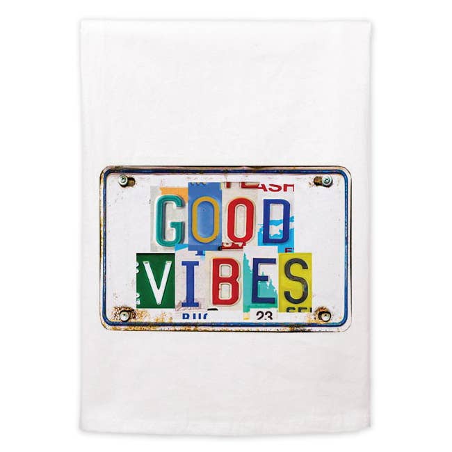 Køkkenhåndklæde - Nummerplade Good Vibes for engroshandel hos Mariasch Studios