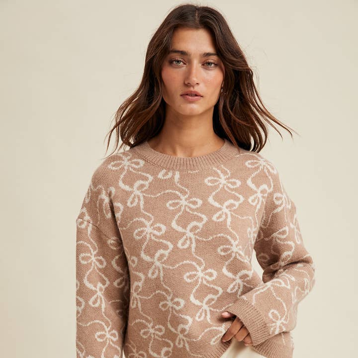 JERSEY CORTO RELAJADO DE JACQUARD CON LAZO / WL25-10859 para venta al por mayor de Wishlist Apparel