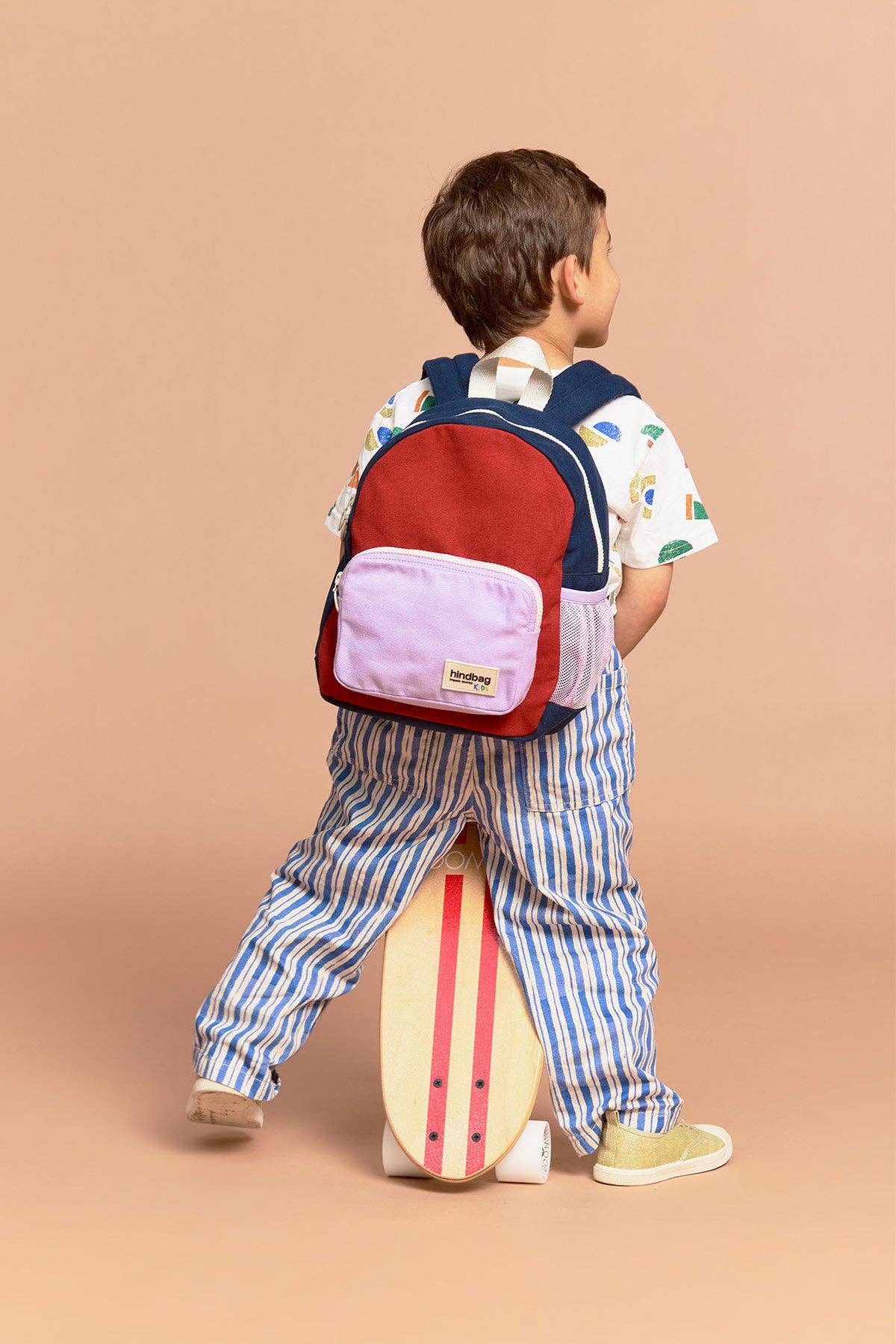 Hindbag - Wholesale Backpack - Kids - Romy Tricolor Terracotta Backpack0