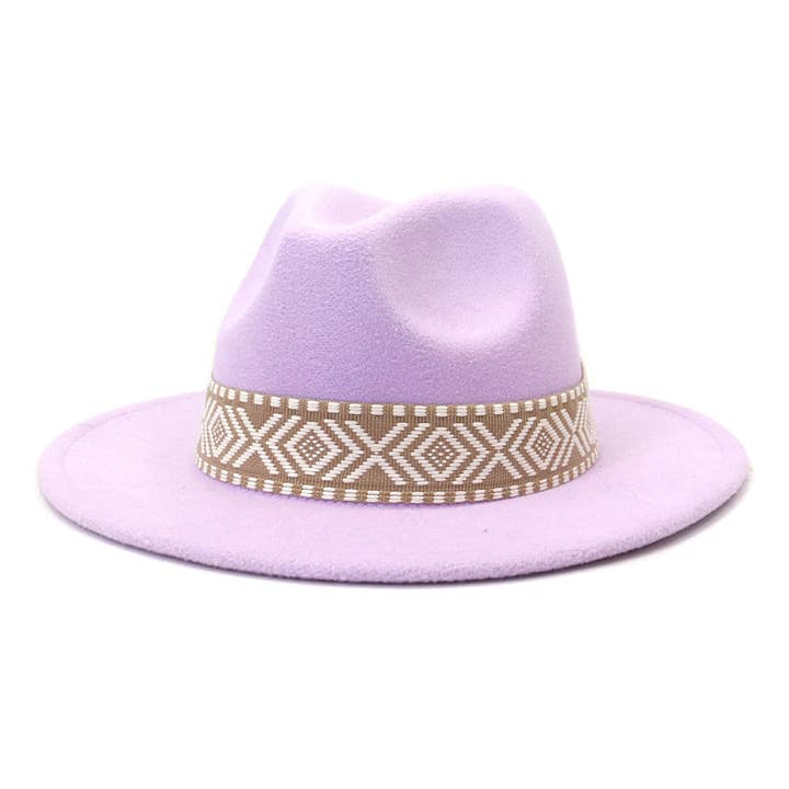 Suzie Q USA - Wholesale Fedora - Women's - Aztec Belt Retro Flat Fedora Hat10