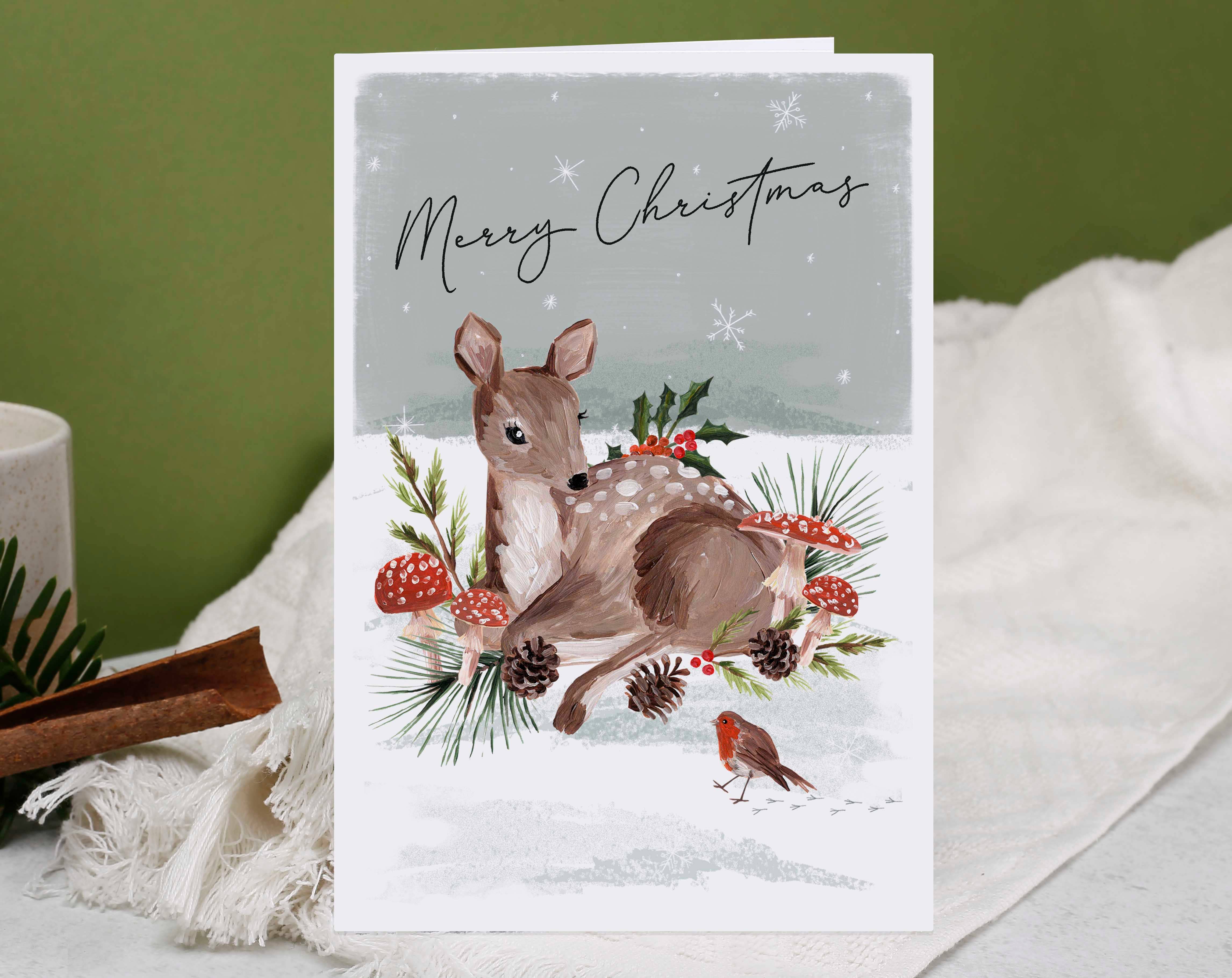 Making Meadows Ltd - Wholesale Christmas Card - Christmas Card | Holiday Greeting Card | Snowy Reindeer1