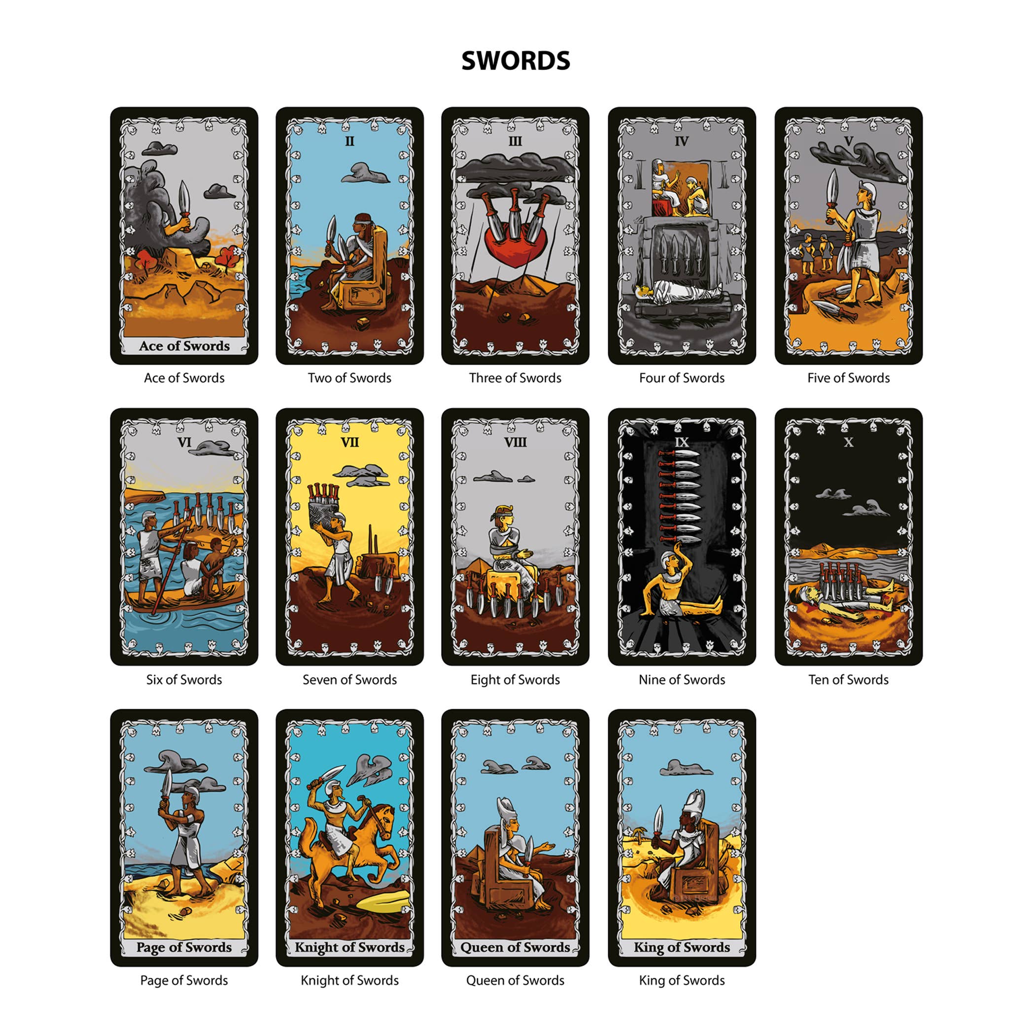 Da Brigh Tarot - Vente Cartes de tarot - Jeu de cartes de tarot Tarot of The Nile sur le thème de l'Égypte antique7