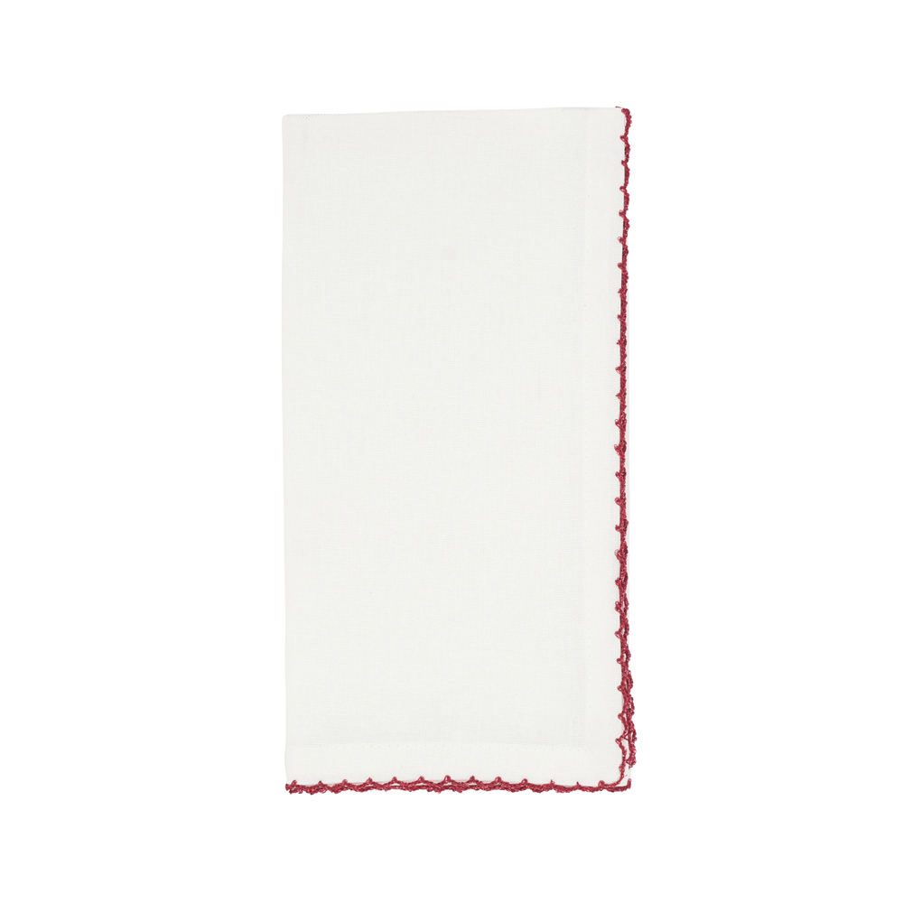 Fennco Styles – wholesale Dinner & cloth napkin – Red Whip-Stitched Edge Cotton Napkin 1
