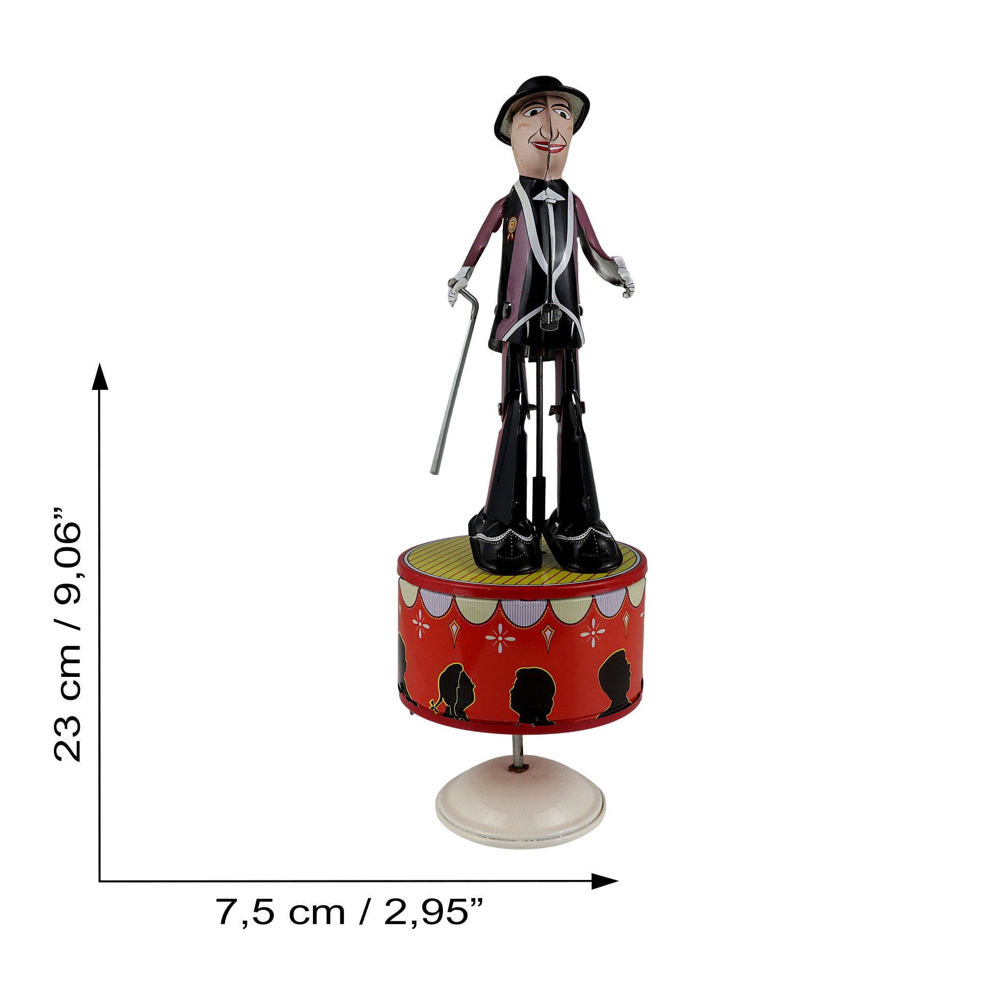 Tribal Trade GmbH – Brinquedo clássico - Crianças por atacado – Torneira de brinquedo de lata chapa de metal preto roxo sapateiro dançarino4