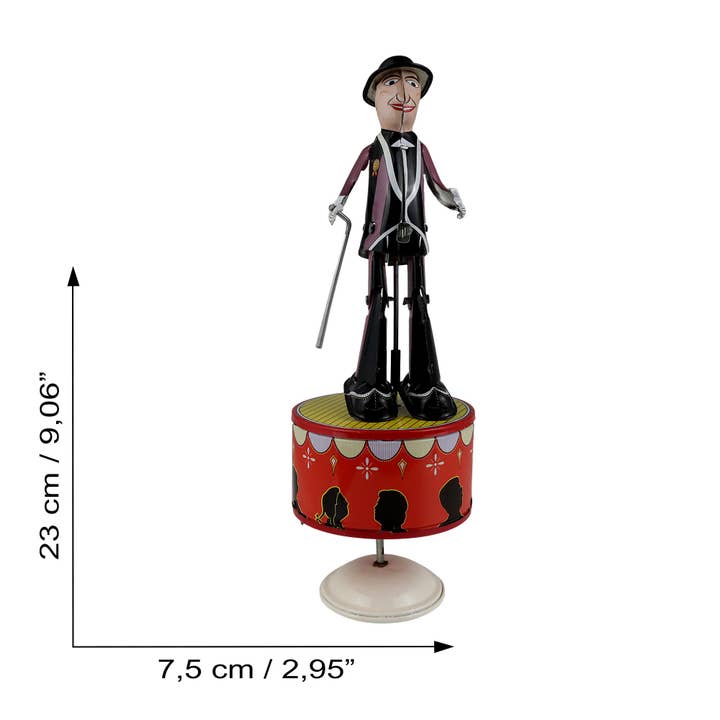 Tribal Trade GmbH – Brinquedo clássico - Crianças por atacado – Torneira de brinquedo de lata chapa de metal preto roxo sapateiro dançarino4