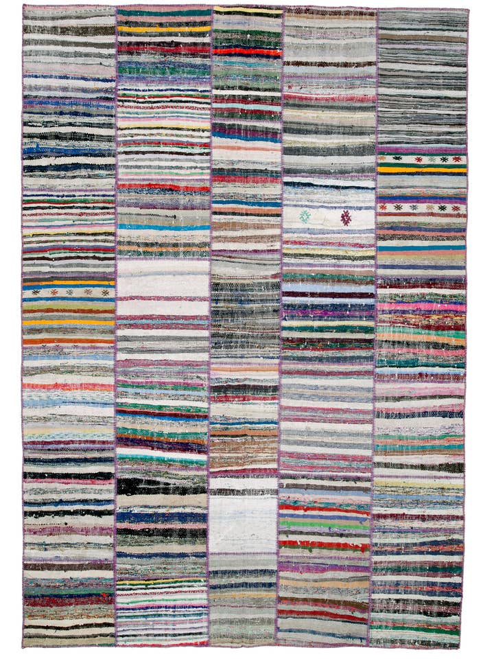 Tapis Patchwork Kilim Multicolore 8x11 - 30559 pour la vente par RUG N CARPET