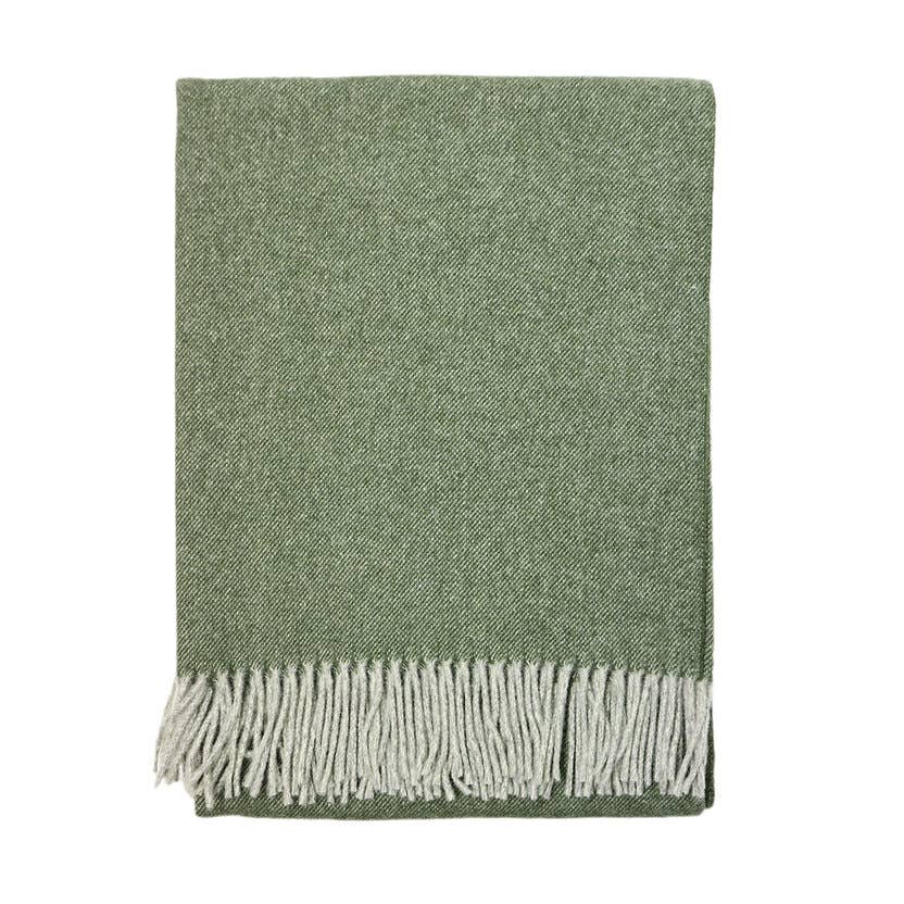 Forest green pure wool blanket MELANGE for wholesale on Faire1
