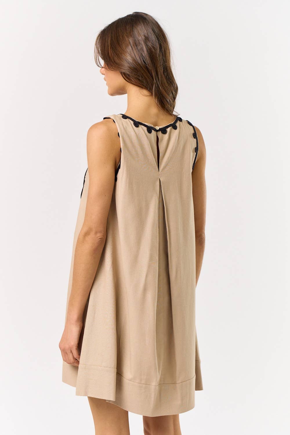 Lalavon - Vente Robe – femme - ILD5208 Robe droite sans manches bohème brodée10