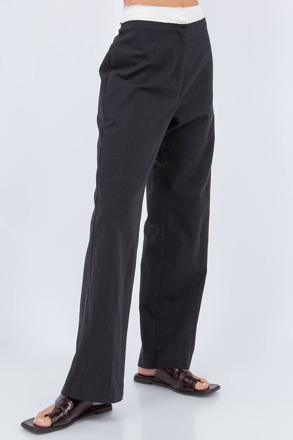 Black CONTRAST  TROUSERS for wholesale on Faire1