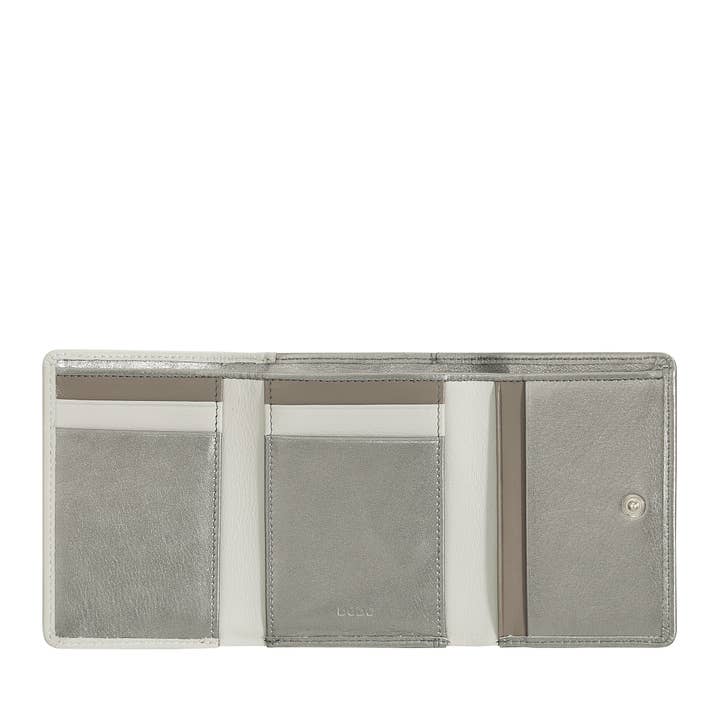dudu - Wholesale Wallet - Women's - Dudu Women'S Leather Compact Wallet Clic Clac Silver