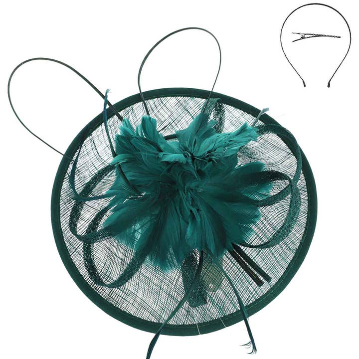 SP Sophia Collection - Wholesale Fascinator Hat - Women's - Feather Flower Sinamay Mesh Fascinator4