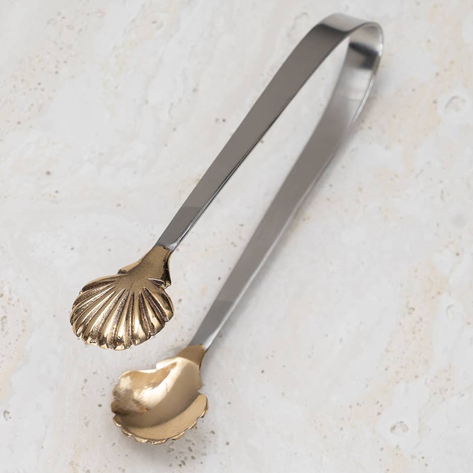 India Handicrafts Inc - Vendita all'ingrosso Pinze da cucina - Pinza da ghiaccio Shell 7"1