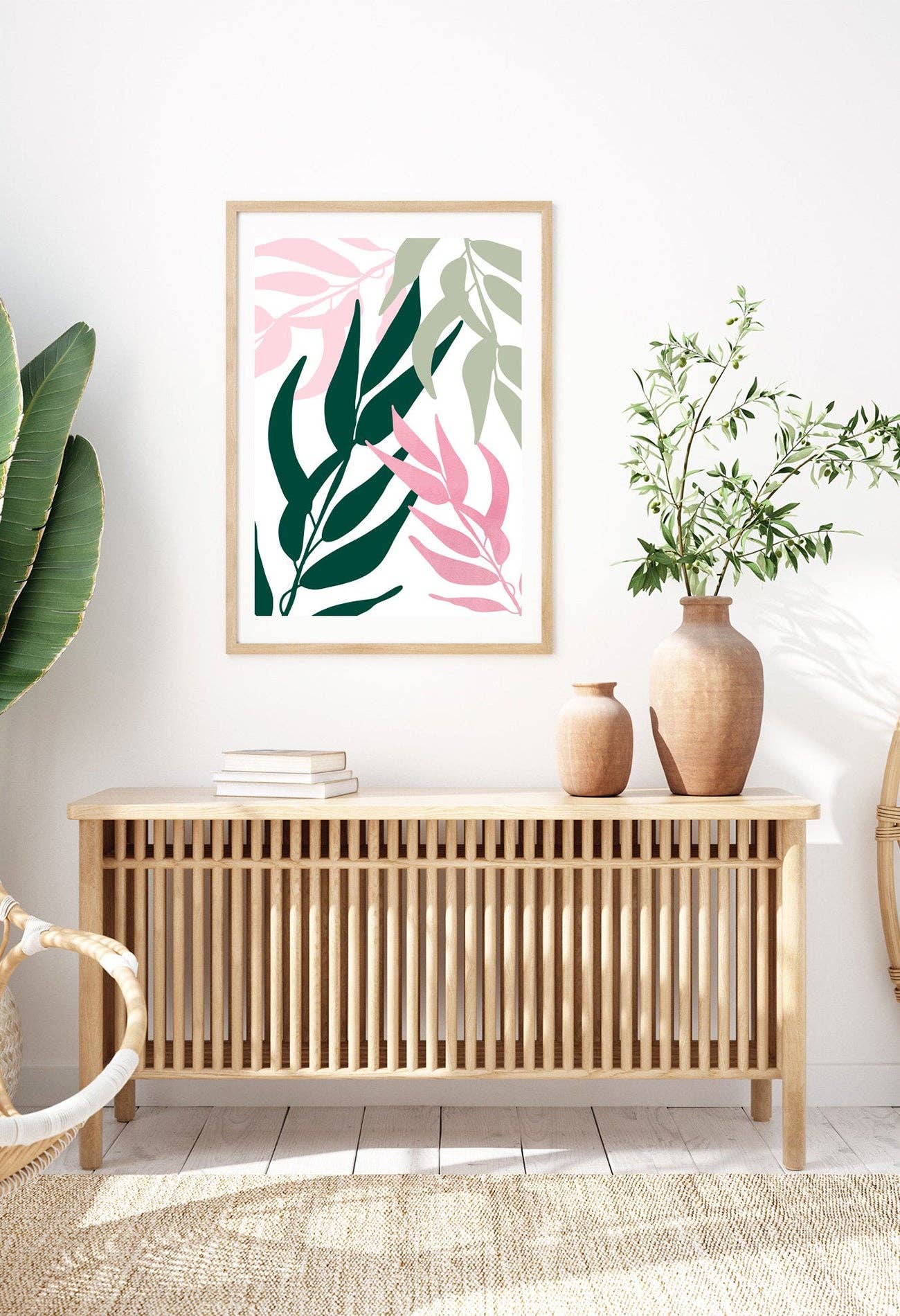 THE WALL HABITAT - Wholesale Gallery Wall Set - Set of 3 Green and Pink Wall Art5