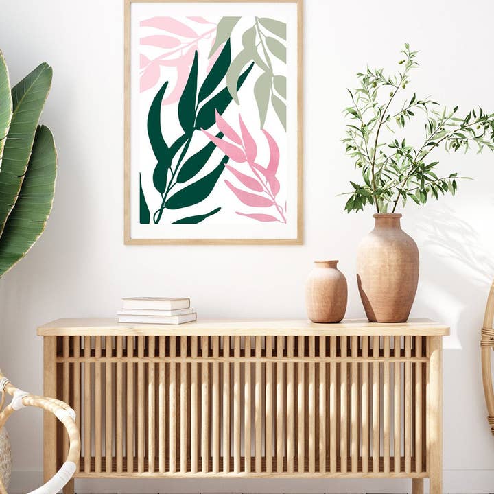 THE WALL HABITAT - Wholesale Gallery Wall Set - Set of 3 Green and Pink Wall Art5