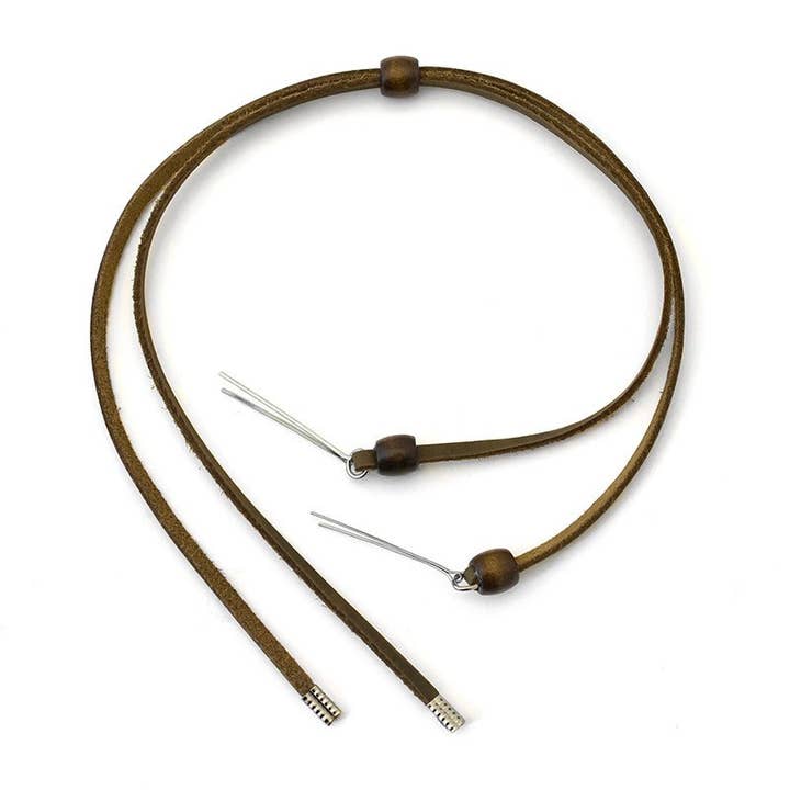 Fabriqué aux États-Unis - Cordons de chapeau en cuir souple, marron pour la vente par Western Express