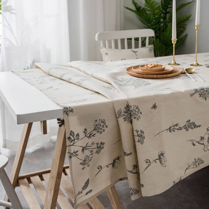 ACCITY - Wholesale Tablecloth - COTTON AND LINEN RECTANGULAR FRESH TABLECLOTH_CWMM0953