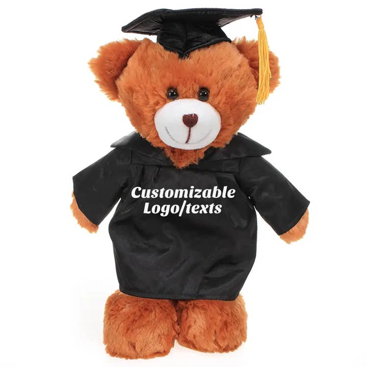 11″ Anpassbarer Abschluss-Braunbär-Plüsch in Mütze und Talar für den Großhandel von Plushland