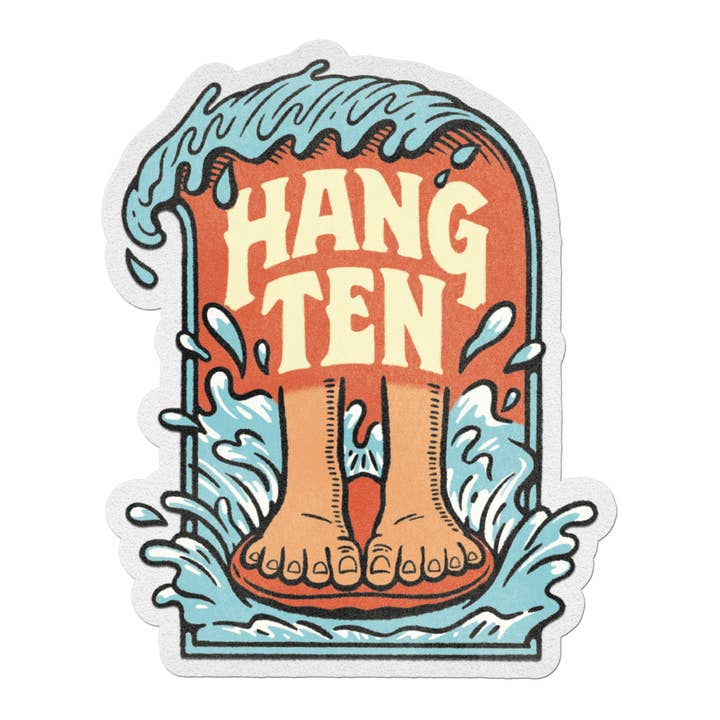 Hang Ten Vinyl Sticker for wholesale by Zuku