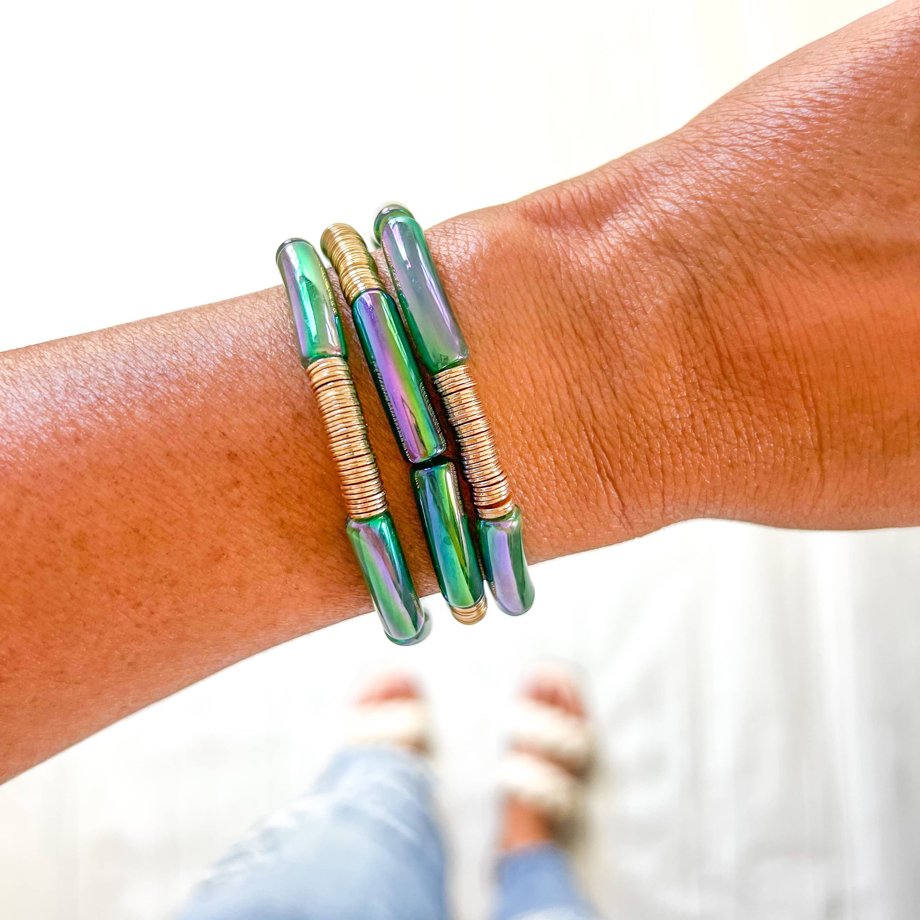 Savvy Bling - Wholesale Beaded Bracelet - Metallic Tube Bracelets75