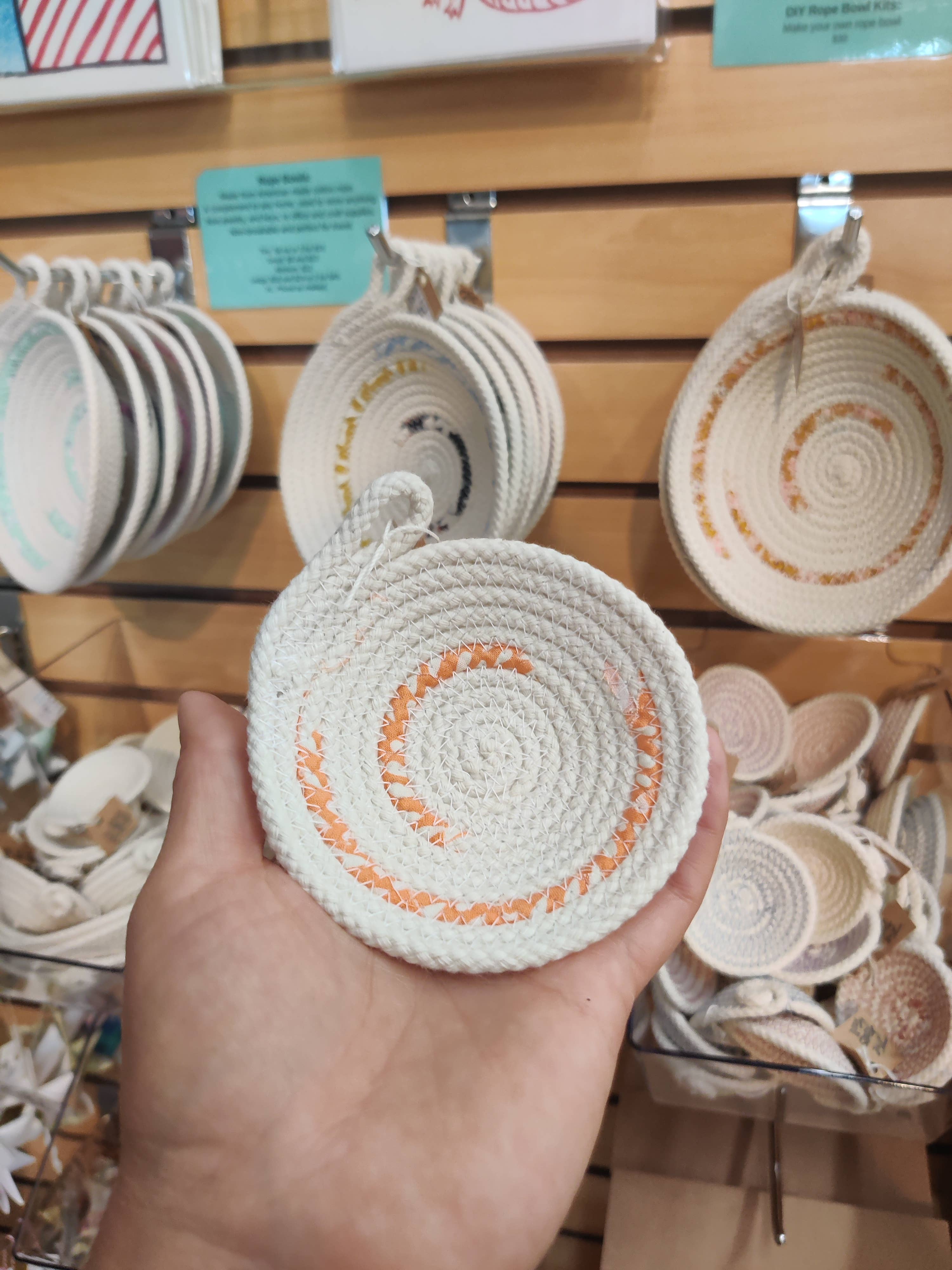 The Foxes Tail - Wholesale Decorative Plate/Dish/Bowl - Fabric Wrapped Cotton Rope Bowl: Small14