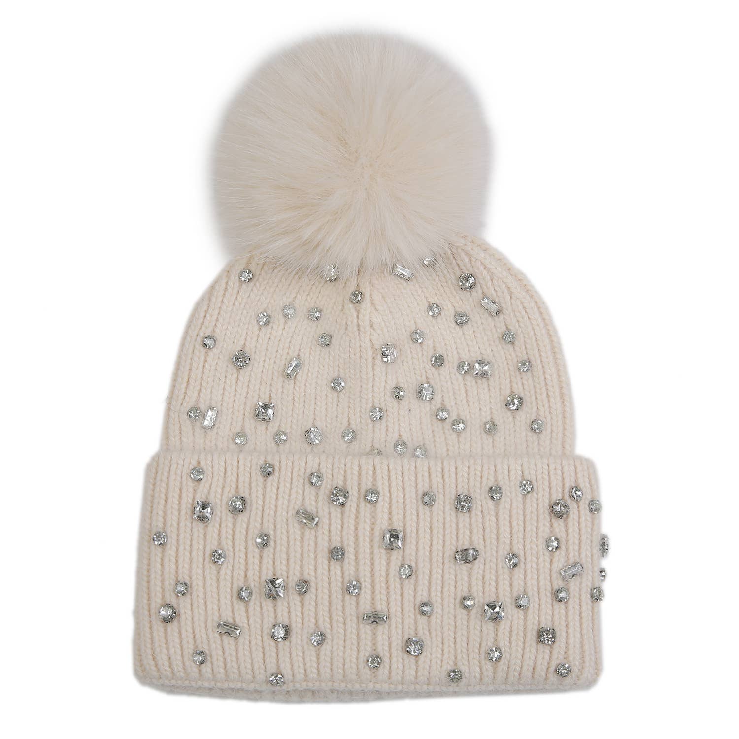 PEACH ACCESSORIES – Engroshandel Beanie - Dame – Glitrende Juvel Pompom Hat SD1154
