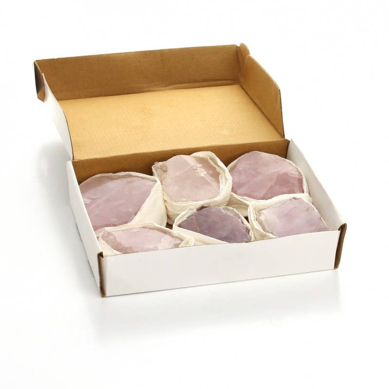 UniArt - Wholesale Spiritual Stone/Crystal - Semi-polished Rose Quartz, 1-kilogram box1